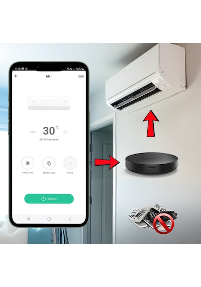 Wifi Akıllı Ir + Rf Kumanda Tuya - Smart Life Uyumlu