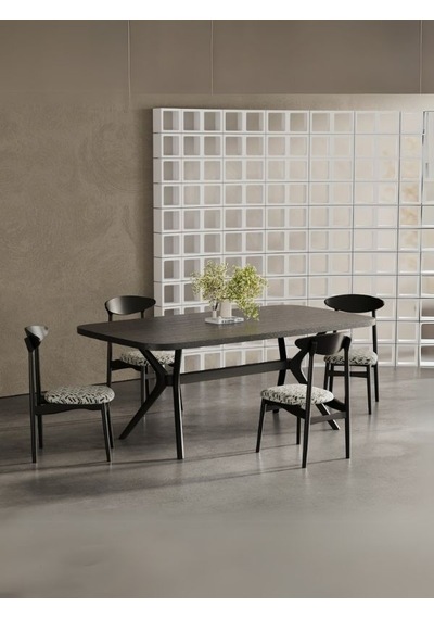 Bosco Pergel Ahşap Mutfak Masası 90x170 Siyah