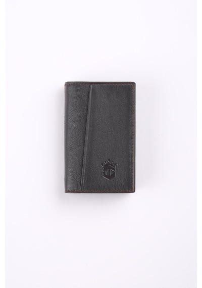 Ancora Leather Hakiki Deri Minimal Kartlık-26206 Kahve