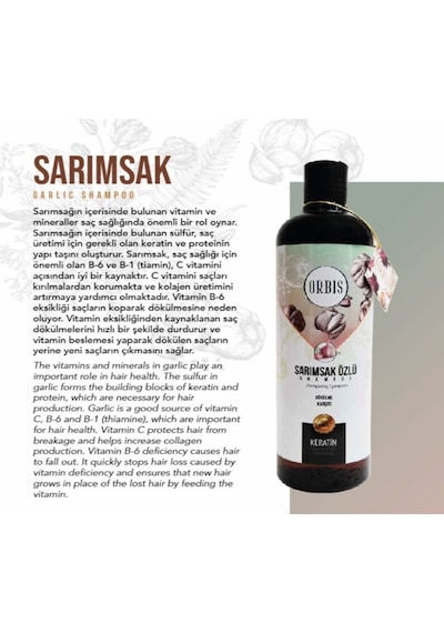 Orbis Sarımsak Keratin Katkılı Ve Dökülme Karşıtı Şampuan 700 ML