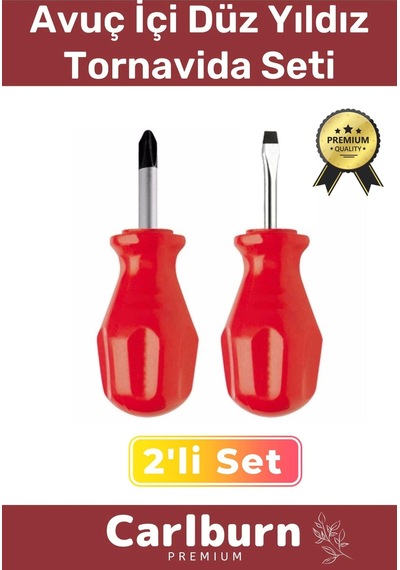 Premium Dayanıklı Hafif Taşınabilir Sağlam Ergonomik Vidalama Avuç İçi Düz Yıldız 2'li Tornavida Set