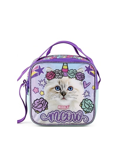 Pretty Cat Sevimli Kedi Beslenme Çantası Çocuk Okul Yemek Çantası Günlük Kullanım 21x21x10 Cm Çok Renkli
