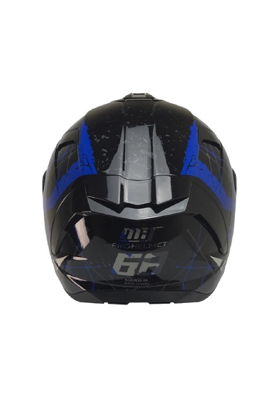 Mts X340 Soly Fullface Camlı Kask Parlak Siyah Mavi