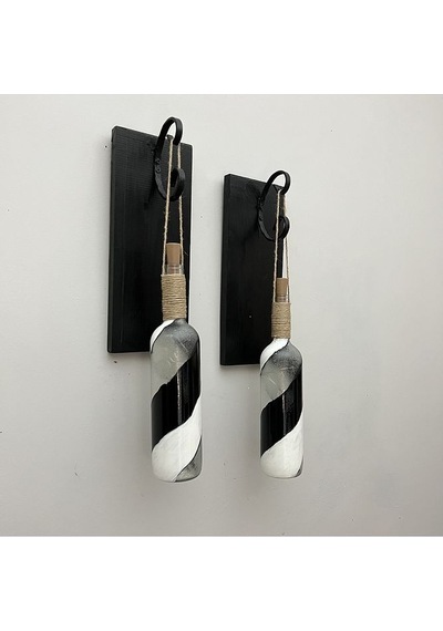 Led Işıklı Ahşap Siyah Renkli Vitray Cam Salon Bar Bahçe Dekoru Ş Çok Renkli