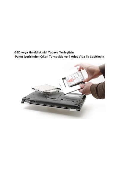 Harddisk Kutusu 9.5 MM Sata Slim Kızak Caddy