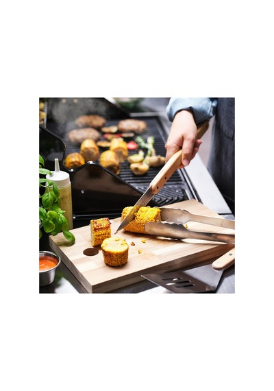 Ikea Grilltider Serisi, Barbekü Gereçleri Seti, Paslanmaz Çelik-kayın