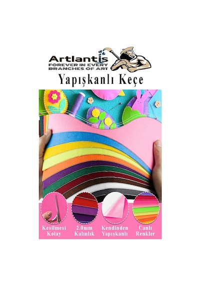 Mor Yapışkanlı Keçe 35x50 Cm 3 Adet 2.0 Mm Kendinden Yapışkanlı Renkli Hobi Keçesi Elişi Keçe Kumaşı Anasınıfı