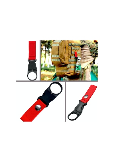 Omeniv Kırmızı Sırt Çantası Kemere Suluk Pet Şişe Taşıma Aparatı