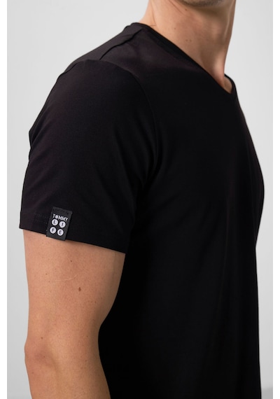 Tommy Life Tommy Lıfe Siyah Erkek Basic Kısa Kol Standart Kalıp V Yaka T-shirt - 87912 T10er-87912 001