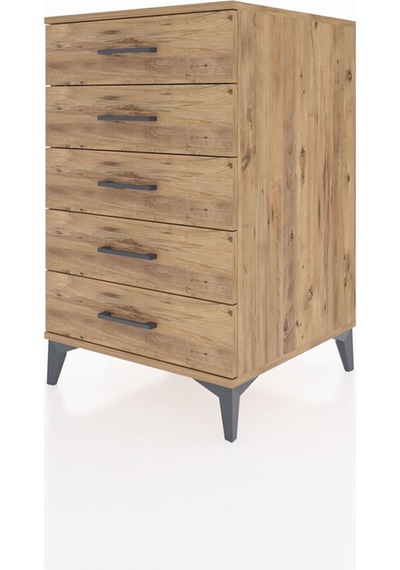 Kronos Komodin 5 Çekmeceli 60x59x96 Çam-çam Çam
