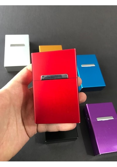 Metal Sigaralık Mıknatıslı Kutu Sigara Paketlik