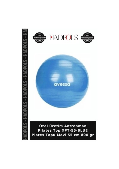 Özel Üretim Antrenman Pilates Top Xpt-55-blue Plates Topu Mavi 55 Cm 800 Gr