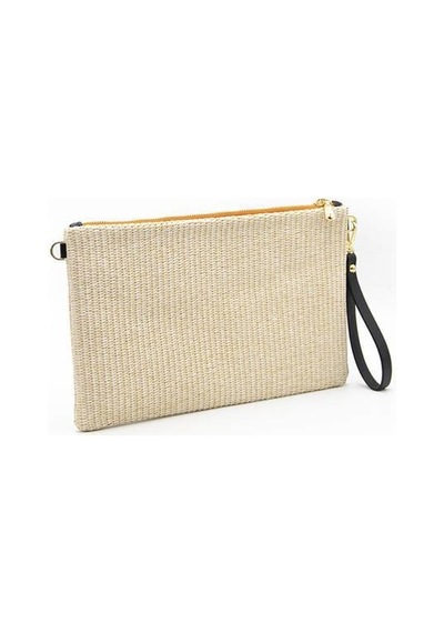 Silver Polo Sp1034 Kadın Portföy & Clutch Dokuma Hasır Bej-orange