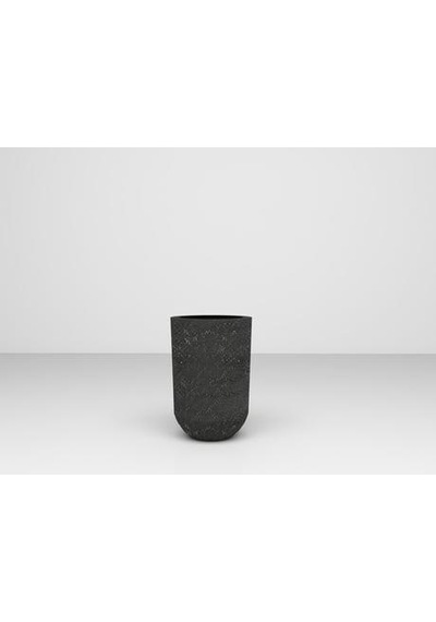 Nuano Consept Lale Serisi Yuvarlak Saksı Siyah 25x40
