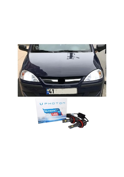 Opel Corsa C Led Xenon Kısa Far Ampulü H7 Ultimate 9500 Lumens Yeni Seri Beyaz 2000-2006