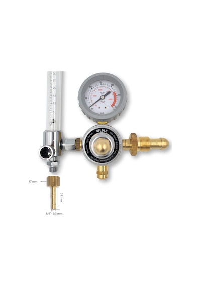Yıldız 5440sf30 Flowmetreli Argon Basınç Düşürücü Saat 30 L/min.