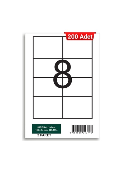 Herboy Hb-1374 105 X 74 Mm A4 Laser Etiket 200 Adet