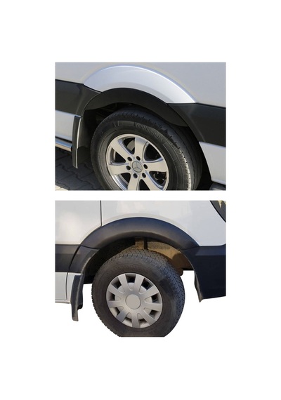 Volkswagen Crafter 2006-2017 Uyumlu Çamurluk Dodik Seti 4 Parça Abs Mat Siyah