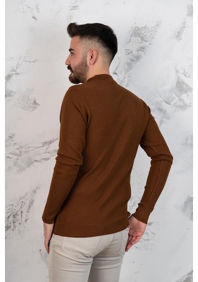 Slimfit Yarım Balıkçı Erkek Triko Spor Kazak