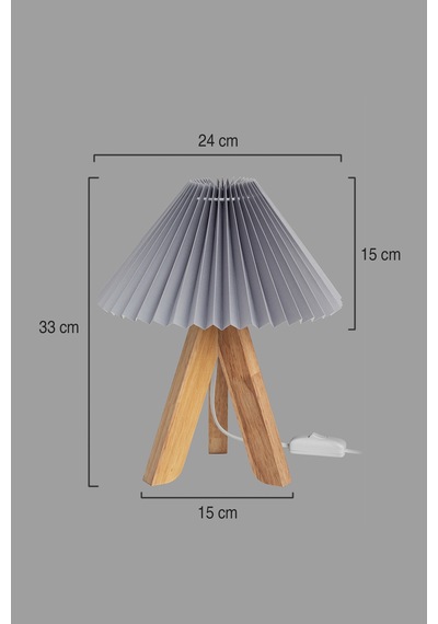 Rino Abajur Tripod Ahşap Ayaklı Pilise/akardeon Şapkalı Masa Lambası - Salon, Yatak Odası, Komodin Üstü Gece Lambası Gri Gri Rino Abajur Tripod Ahşap Ayaklı Pilise/akardeon Şapkalı Masa Lambası - Salon, Yatak Odası, Komodin Üstü Gece Lambası Gri Gri