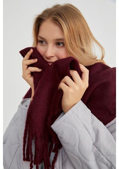 Fullamoda Basic Püsküllü Şal Bordo