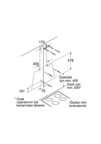 Bosch DWK09M760 Duvar Tipi 90 CM Davlumbaz