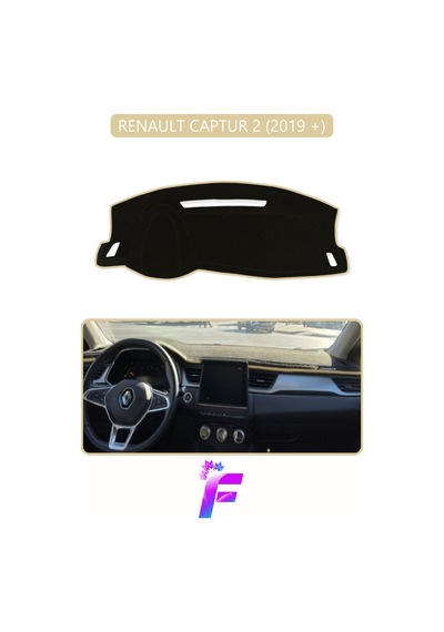 Renault Captur 2 2019+ Uyumlu Torpido Örtüsü Yansıma Önleyici Koruma Hızlı Montaj J49 Torpido Halısı