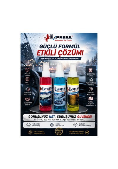 Kışlık 3'lü Oto Bakım Sprey Set Buğu Önleyici Buz Çözücü Yağmur Kaydırıcı 3x150ml Etkili Kalıcı Güç - 606751268