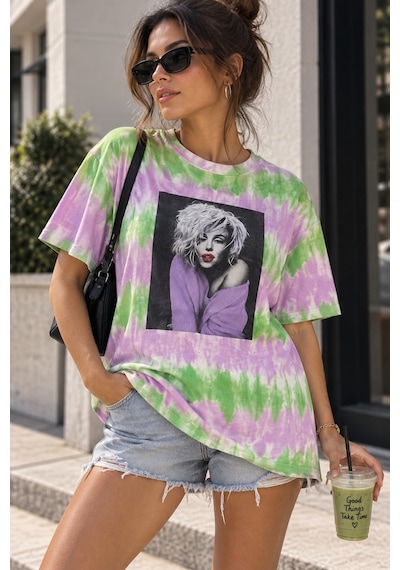 Gugus Kadın Outlet Tek Kalan Üst Giyim Modeller Mor-marilyn Monroe