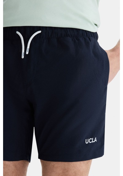 Ucla Perkıns Lacivert Deniz Şort Nakışlı Standard Fit Erkek Deniz Şort Lacivert