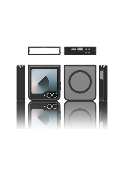Galaxy Z Flip 6 Kılıf M-safe Şarj Özellikli Kamera Korumalı Ogaa Lunex Kapak - Siyah