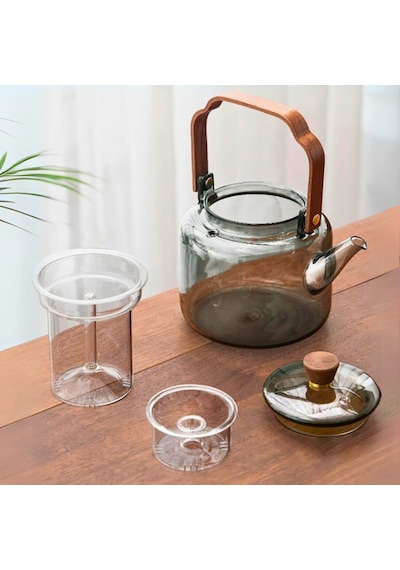 Akasya Saplı Demlik - 1200 Ml - Borosilikat Cam Diğer