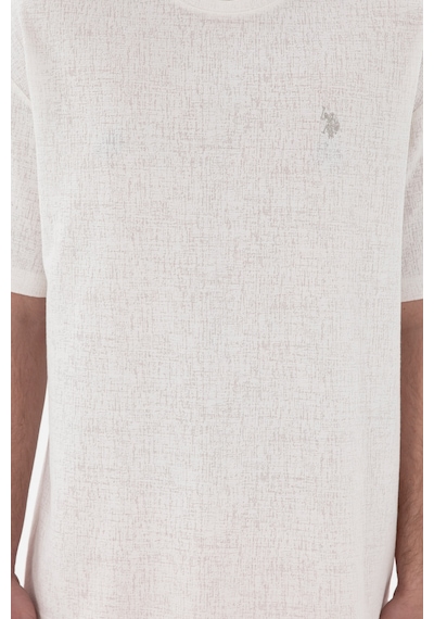 U.S. Polo Assn. Erkek Comfort Fit Bisiklet Yaka Ekru Jakarlı İnterlok Tişört 50308448-VR019 U.S. Polo Assn. Erkek Comfort Fit Bisiklet Yaka Ekru Jakarlı İnterlok Tişört 50308448-VR019