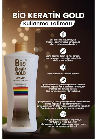 Bio Keratin Gold Brezilya Fönü Keratini 700 ML Bio Keratin Gold Brezilya Fönü Keratini 700 ML