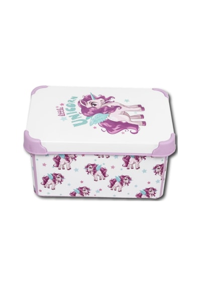 Style Box Unicorn Desenli 5 L Dekoratif Saklama Kutusu Çok Renkli