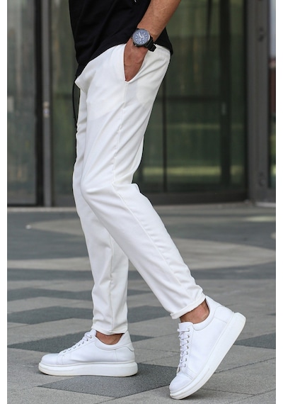 Madmext Beyaz Jogger Pantolon 4242-beyaz Beyaz