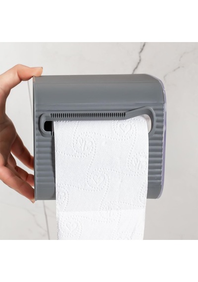 Porsima Yapışkanlı Banyo Tuvalet Kağıtlığı Wc Peçetelik Kağıtlık Tutucu Tuvalet Kağıt Organizeri Antrasit Diğer