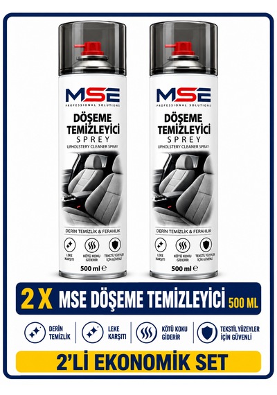 Mse Pro Döşeme Temizleyici Sprey 500 Ml 2 Li Ekonomik Set Derin Temizlik & Leke Karşıtı 2 Adet