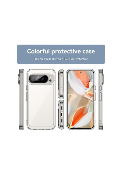 Caseonn Google Pixel 10 Pro Xl Kılıf Kamera Korumalı Darbe Emici Şeffaf Arka Kapak Tam Şeffaf