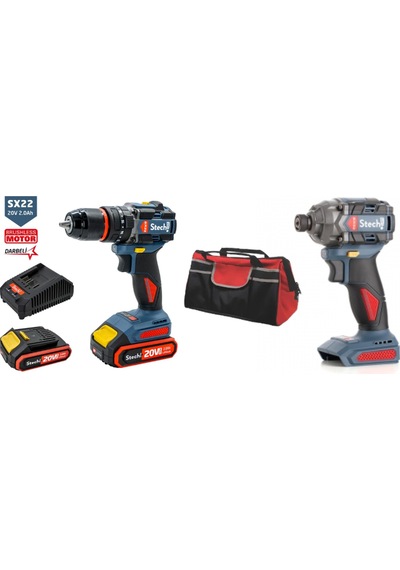 Stechend SX22 2 2.0 AH Akülü Darbeli Matkap + Stechend SX32-2 2.0 AKülü Vidalama