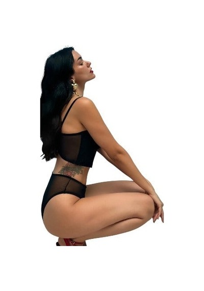 Onsekiz18shop Destekli Mor Simli Pırıltılı Siyah Büstiyer Takım