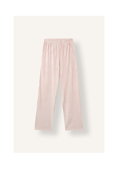 Defacto Regular Fit Uzun Kollu Velur Üst Çizgili Uzun Alt Pijama Takımı A6205ax26aubr86 Pembe-br86