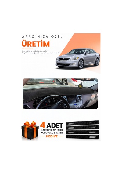 Hyundai Genesis 2008-2014 Uyumlu Torpido Koruma Örtüsü Oto Kılıfı - Siyah