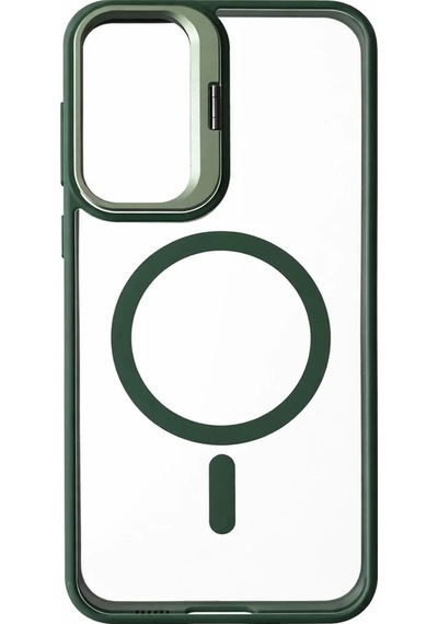 Samsung S23 Fe Uyumlu Kılıf Klon Stantlı Magsafe Özellikli Telefon Kılıfı Koyu Yeşil