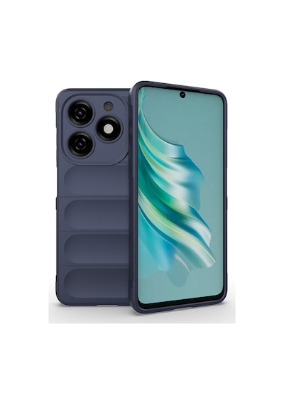 Zore Tecno Spark 20 Kılıf Esnek Tpu Oyuklu Arka Yüzey Tasarımlı Ogaa Etnik Silikon Kapak - Lacivert