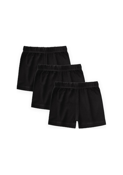 Cigit Üçlü Kız Boxer Set 2-9 Yaş Siyah Siyah