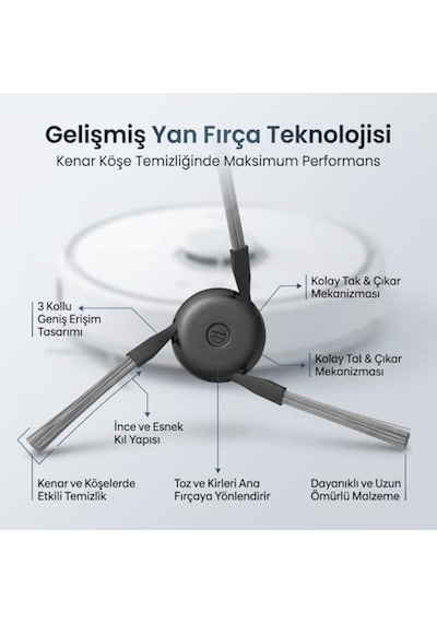 Dreame L40s Pro Ultra İle Uyumlu 2 Yan Fırça 2 Filtre 2 Mop 1 Deterjan 2 Toz Torbası Genel
