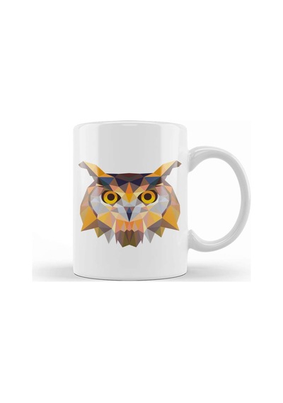 Geometric Animal Owl Kupa Bardak Porselen Karışık