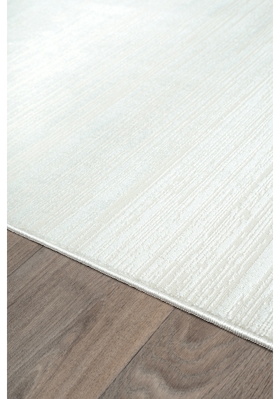 Bambum Soft Düz Desen Modern Bambu Saten Halı Kaymaz Taban Yıkanabilir Salon Mutfak Halısı 1002 Beyaz