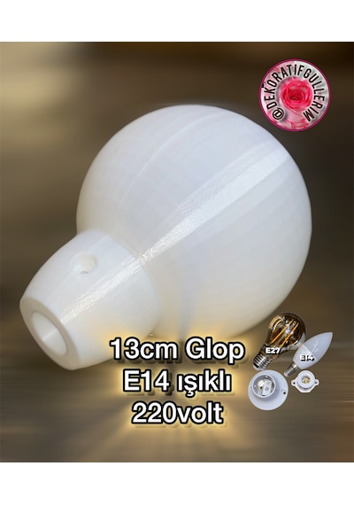 13cm Glop G4 Işıklı 220volt Dekoratif Çiçek İmalatı Pla Organik